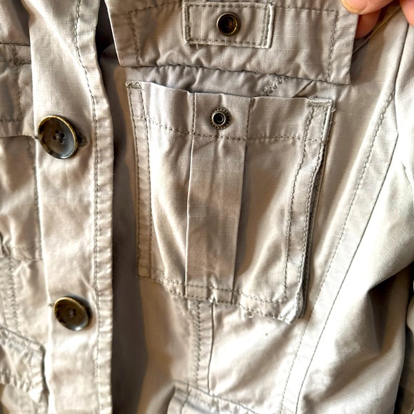 Eddie Bauer Button Front Shirt Jacket Women’s Petite Size M 100% Cotton Snaps - Picture 4 of 8